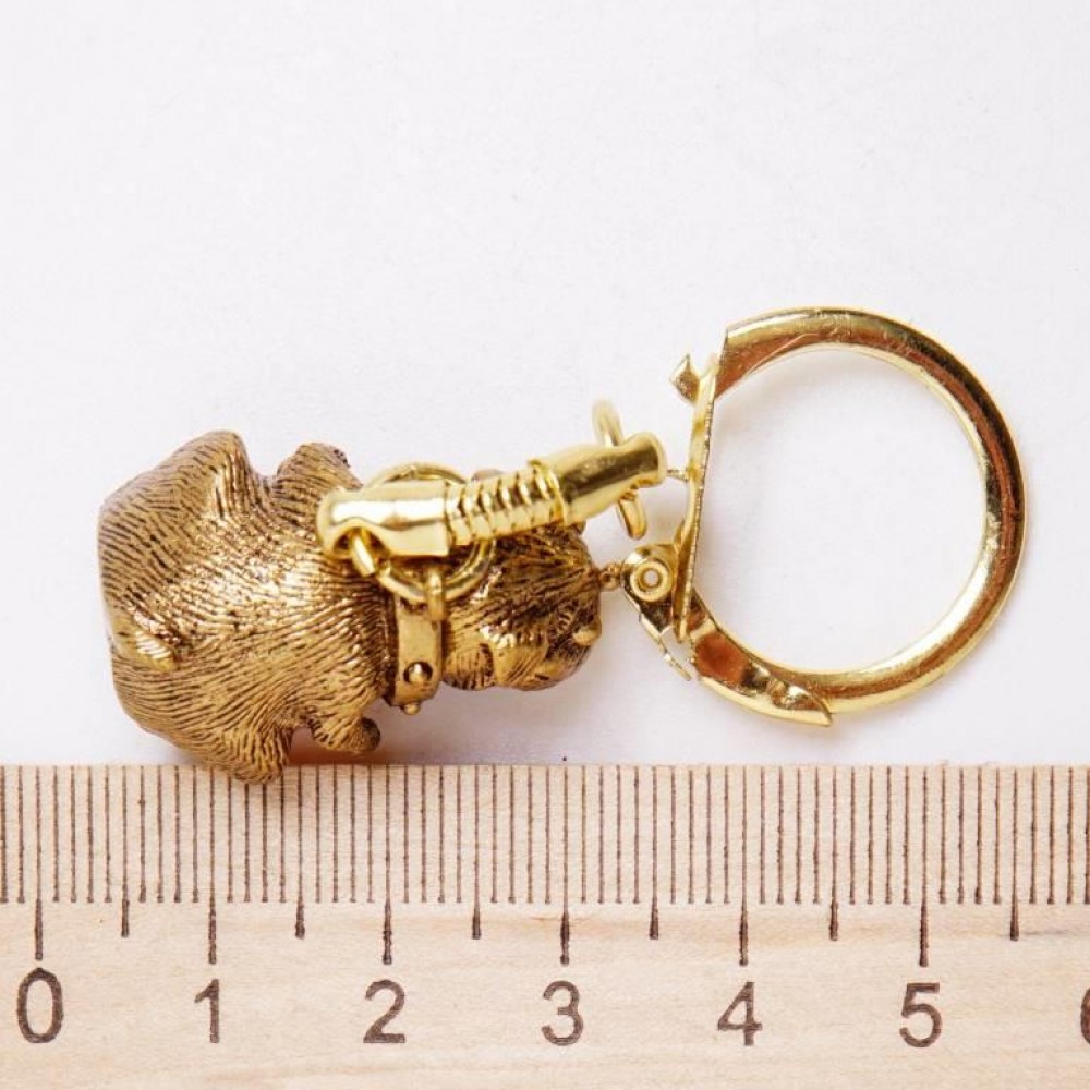 Брелок для ключей Собака (янтарь, латунь) 1551