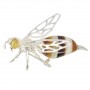 Брошь Пчела Янтарь посеребрение пчелка 5.5 см 179