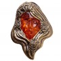 Брошь - кулон Камея янтарь коричневый бронза 3282