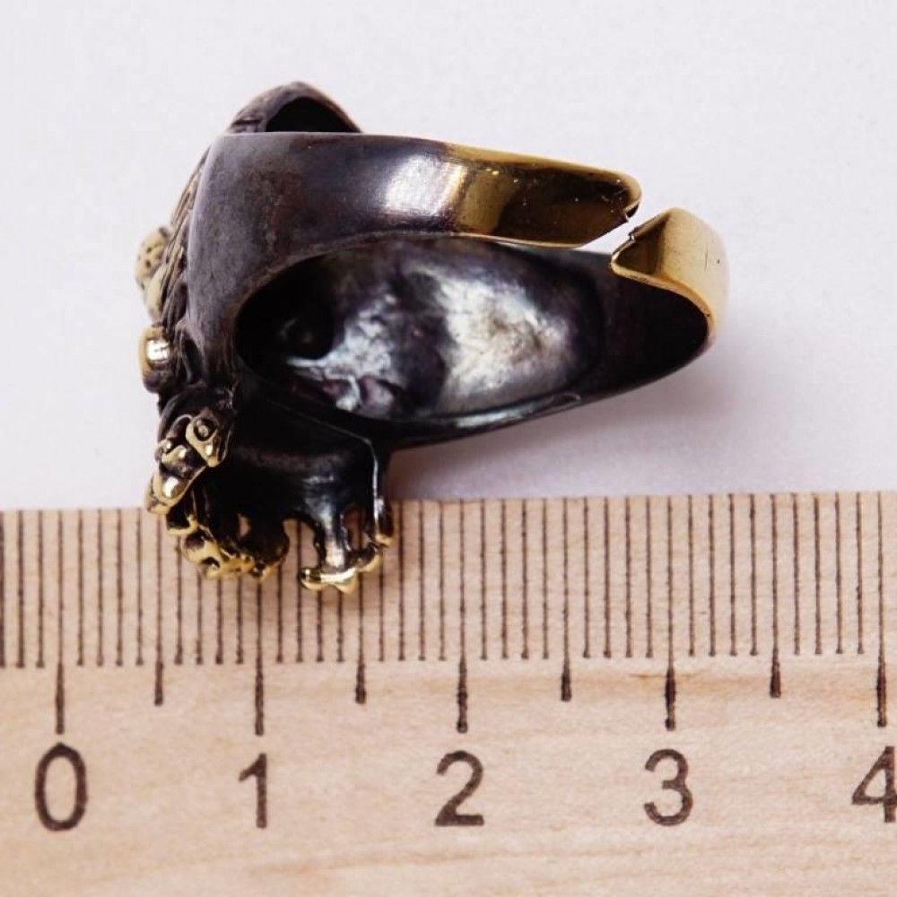 Кольцо Царь Лев в короне (бронза латунь) 2189