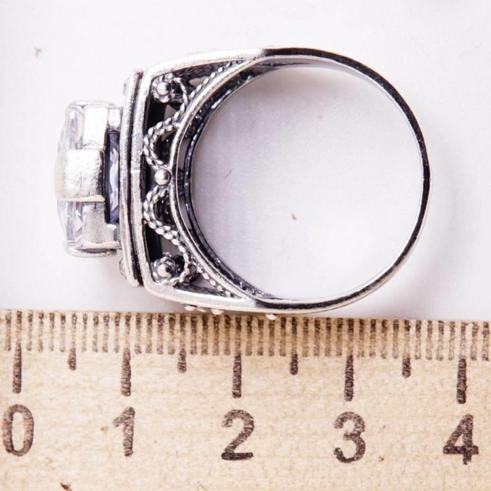 Перстень мужской фианит посеребрение 3328