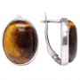 Серьги камень тигровый глаз посеребрение 1058