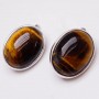 Серьги камень тигровый глаз посеребрение 1058