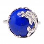 Кольцо "Дельфиния" лазурит синий посеребрение 3046
