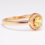 Стильное кольцо фианит желтый позолота 850