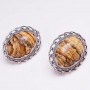 Серьги яшма песочная посеребрение 971