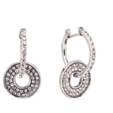 Серьги кольца "Микаена" трансформеры стразы посеребрение 3519