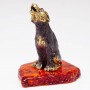 Фигурка Волк воющий 4.7 см (янтарь, латунь) 3337
