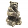 Фигурка Медведь с рыбой (латунь, бронза) 2126
