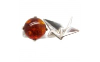 Кольцо "Оригами" янтарь натуральный серебро 925 Ag 144