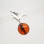 Подвеска "Оригами" янтарь натуральный серебро 925 Ag 144