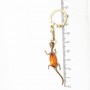 Брелок для ключей "Ящерица" янтарь бронза стразы 1362