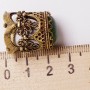 Напёрсток сувенирный камнем Нефрит бронза 757