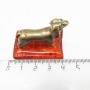 Фигурка собака Такса на коврике из Янтаря 78