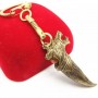 Брелок для ключей Клык Волка янтарь бронза 1331